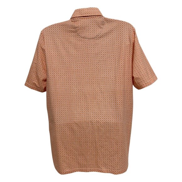 Johnston & Murphy Mens Orange Print Short Sleeve Polo Shirt Size XL Pima Cotton - Picture 2 of 11